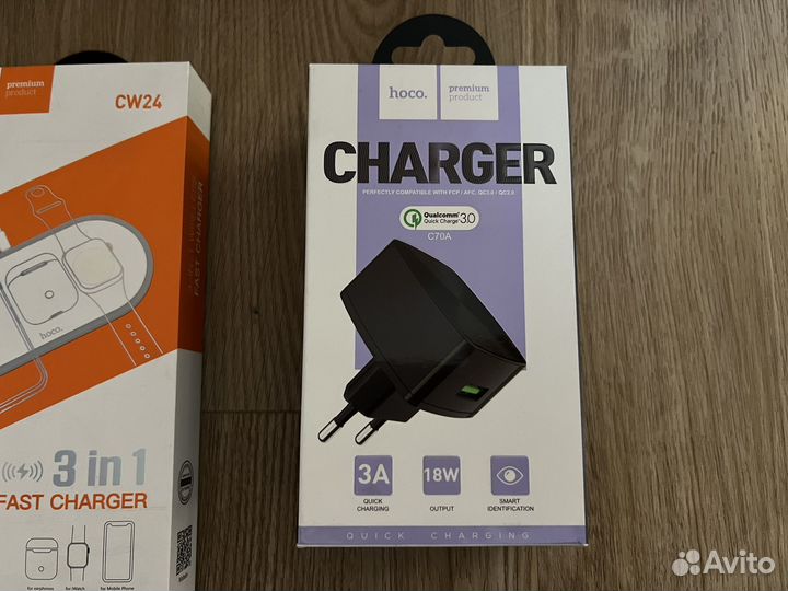 Беспроводное зарядное Hoco iPhone, AirPods, Watch