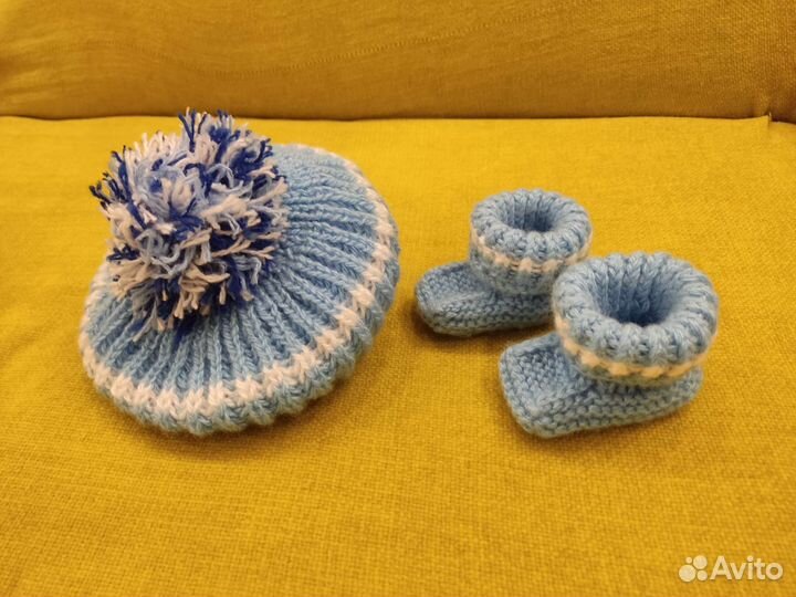 Шапочка и пинетки детские для фотосессии