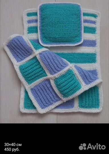 Вязаные комплекты в кровать для кукол