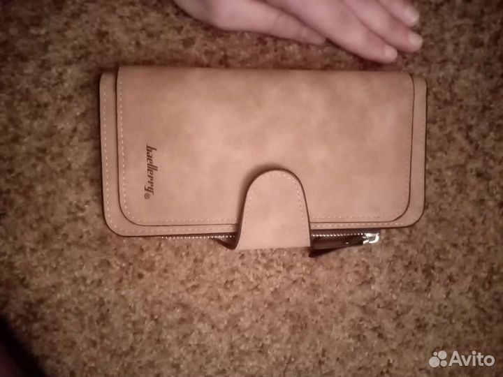 Кошелек натуральная замша и кожа