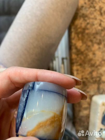 Бокалы, рюмки, графин из камня