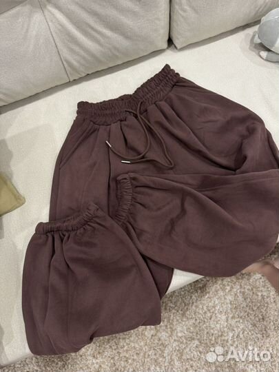 Оверсайз спортивный костюм женский коричневый