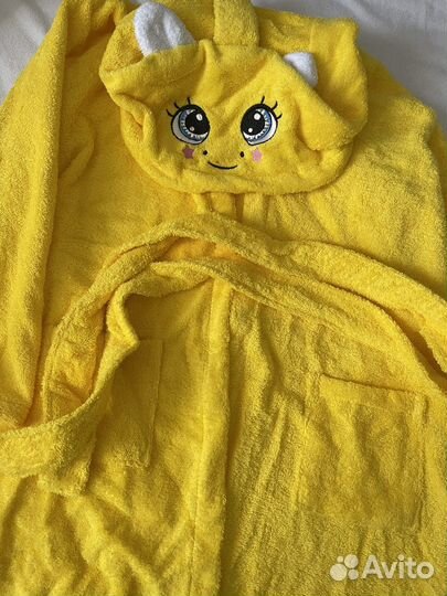 Халат махровый детский единорог 134-140