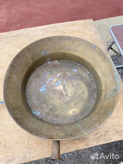 Латунный таз для варенья Кольчугино антикварный