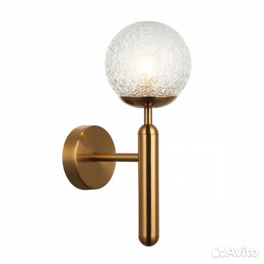 Бра металлический со стеклом в спальню модерн