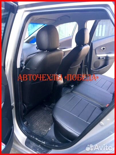 Чехлы Kia Ceed 3 из экокожи чёрные Классика