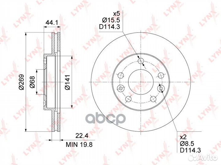 Диск торм.пер.renault Duster 12 BN-1416 lynxauto