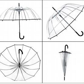 Зонт трость прозрачный женский антиветер