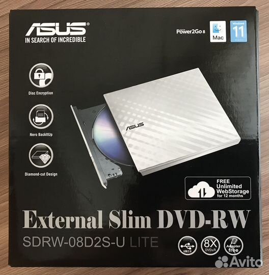 Внешний CD привод asus DVD-RW