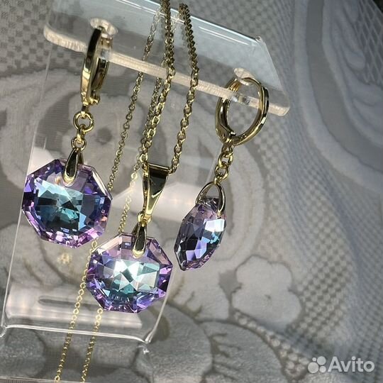 Комплект со Swarovski серьги кулон красивенный