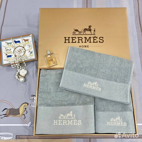 Полотенце Hermes набор 3в1 в подарочной коробке