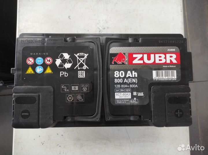 Аккумулятор 80Ач 780А Zubr (Exide) Premium обратка