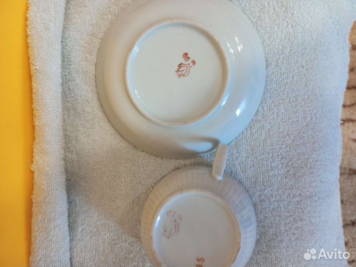 Чашка с блюдцем СССР сахарница