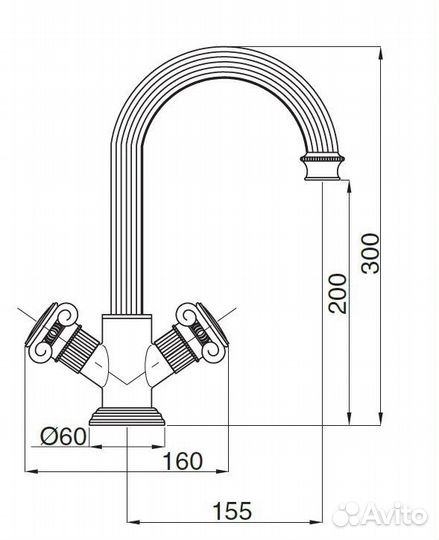 Смеситель для раковины Cezares olimp-ls2-03/24-m