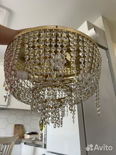Люстра хрустальная чехия бу