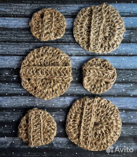 Джутовая мочалка для лица