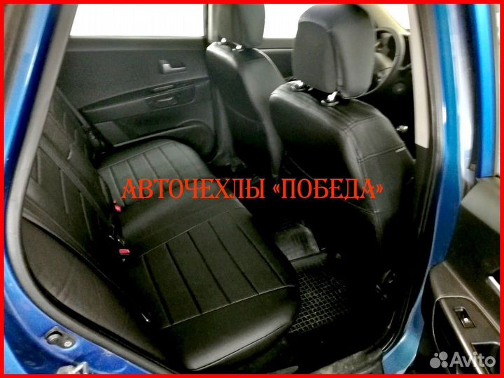 Чехлы Kia Ceed 2 из экокожи чёрные Классика