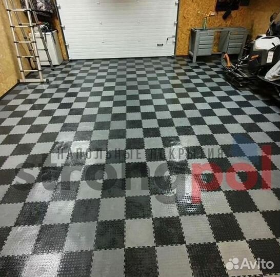 Модульная плитка пвх для автосервиса