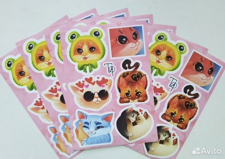 Стикерпак котики наклейки
