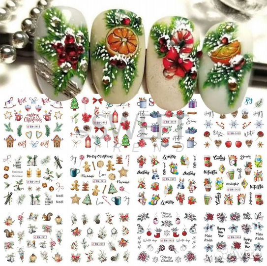 Набор наклеек на ногти, 12шт