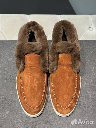 Лоферы женские Loro piana с мехом