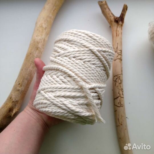 Верёвка хлопковая 4 мм для макраме