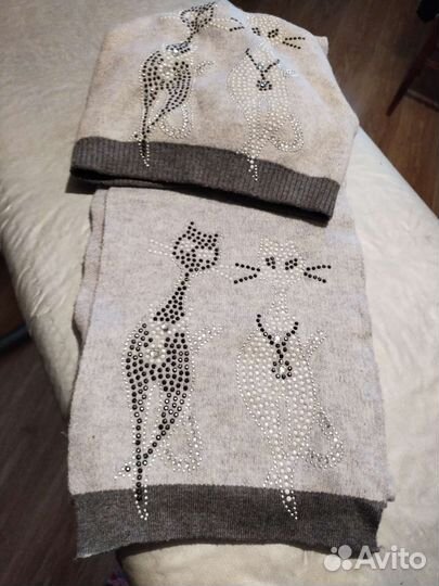 Комплект шапка и шарф для девочки