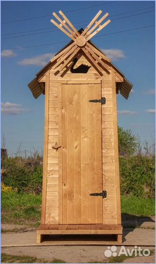 Дачный туалет деревянный прямоугольник жущ 343