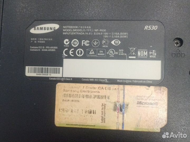 Ноутбук samsung R530