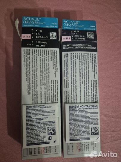Линзы контактные acuvue oasys 1 day