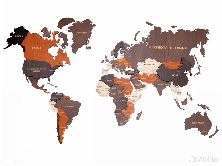 Деревянные карты мира в Чебоксары