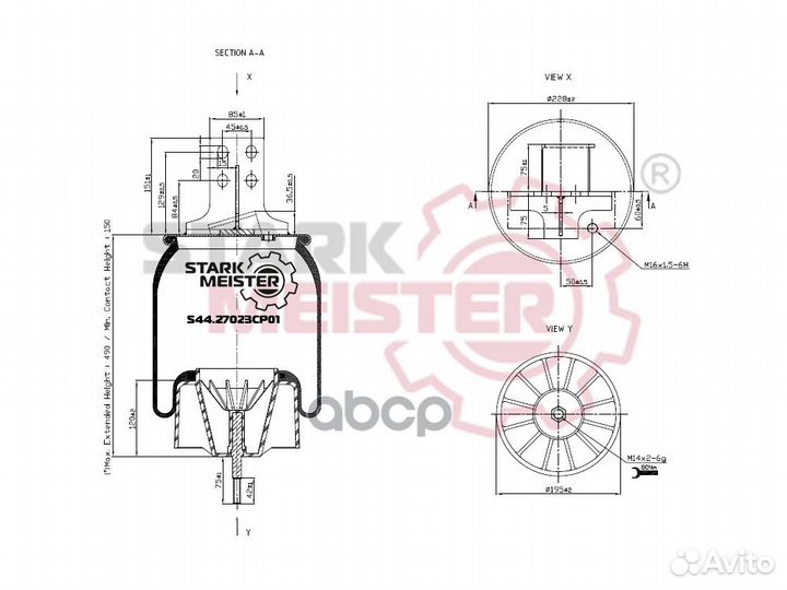 Пневматическая рессора (CF Gomma:1TS270-23/206685)
