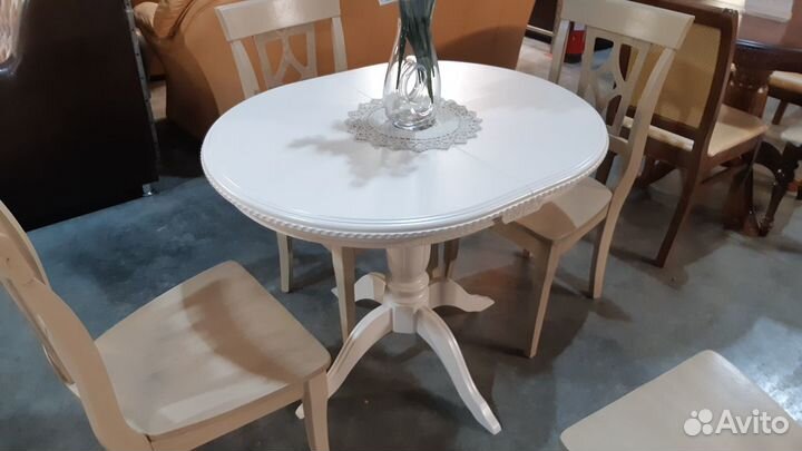 Овальный стол раздвижной 1000(1300) х80см