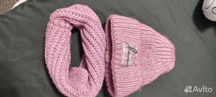 Комплект шапка и шарф шерсть