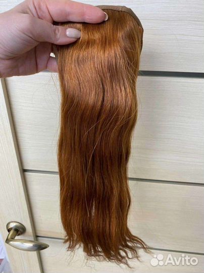Хвост из натуральных волос(рыжий)