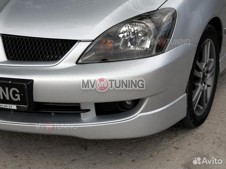 Юбка переднего бампера Sport на Mitsubishi Lancer