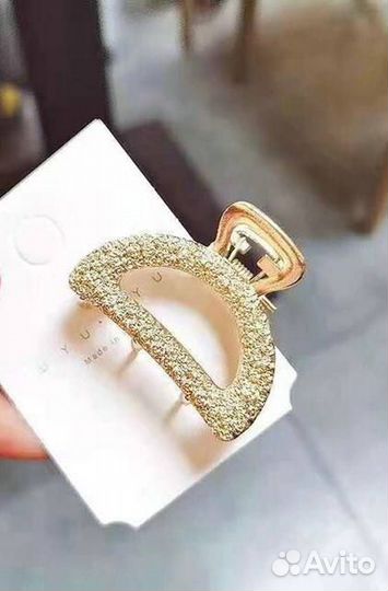 Краб для волос золотой новый