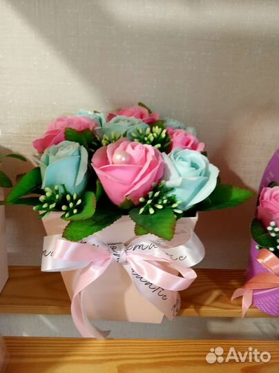 Букет из мыльных роз