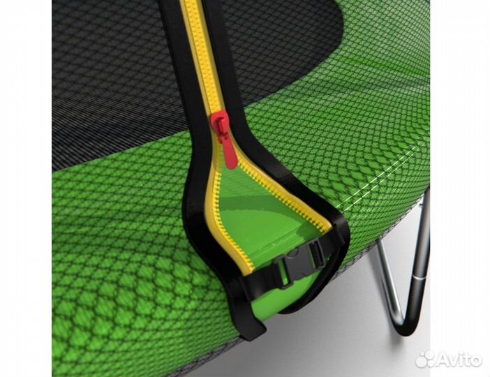 Батут 366cм с сеткой и лестницей в наличии зеленый