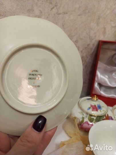 Сервиз чайный, фарфор, 3 предмета