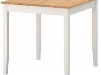 Стол, светлая морилка антик 74х74 лерхамн IKEA