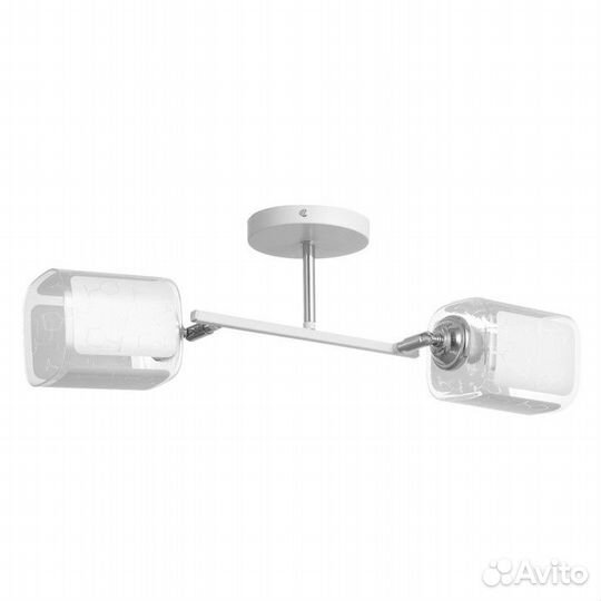 Люстра 'Айрис' 2хЕ27 40Вт бело-хромовый 45х26х27 с