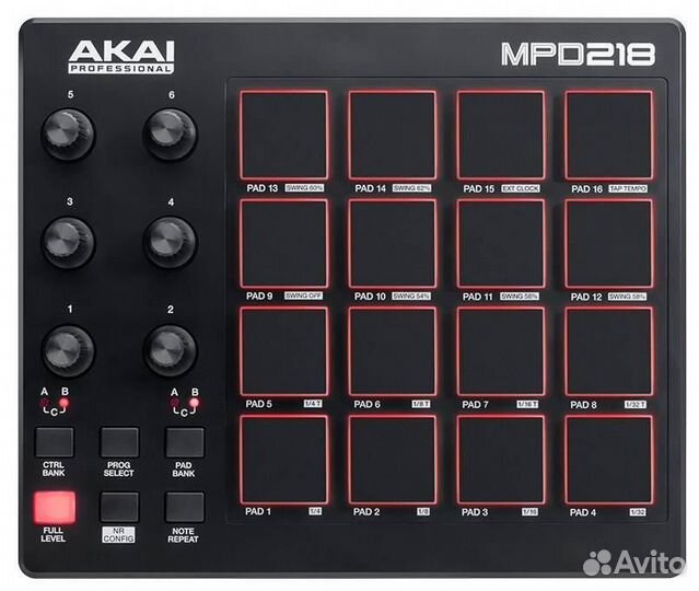 Akai PRO MPD218, компактный USB/midi-контроллер