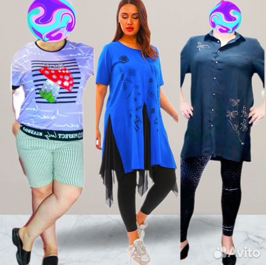 54-56-58-60-62 Летняя Футболка женская