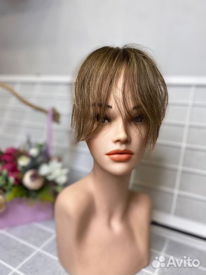 Накладная челка из натуральных волос