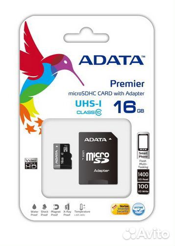Карта MicroSD A-Data Premier на 16GB