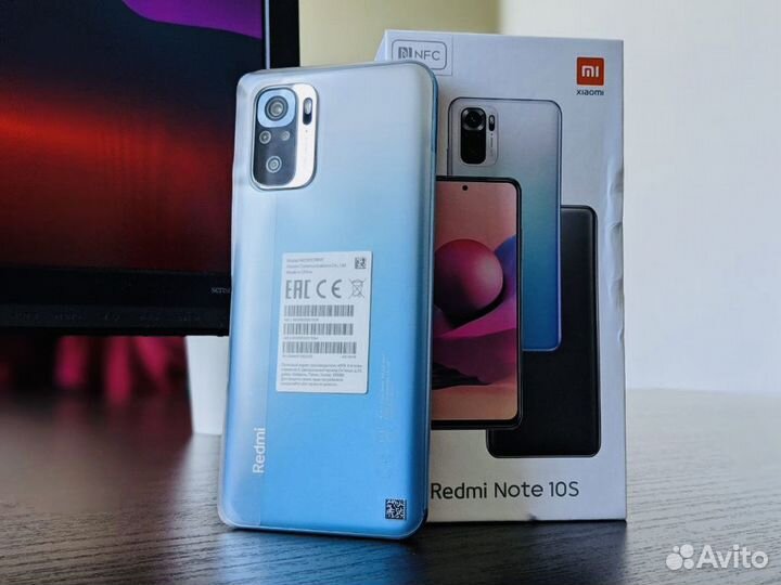 Xiaomi Redmi Note 10S NFC, новый, 6/128gb, голубой