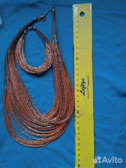 Колье,серьги,браслет из бисера,на разбор для хобби