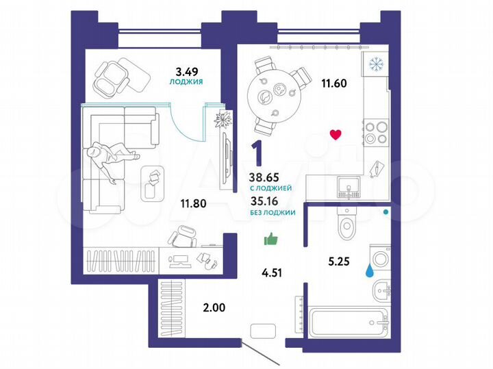 1-к. квартира, 39,3 м², 25/31 эт.