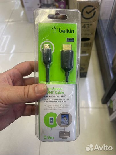 Кабель hdmi-minihdmi 0,9m Belkin новый оригинал